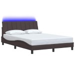 vidaXL Cadru de pat fără saltea, maro închis, 140x200 cm, textil vidaXL Cadru de pat fără saltea, maro închis, 140x200 cm, textil