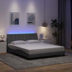 vidaXL Cadru de pat fără saltea, gri deschis, 160x200 cm, textil