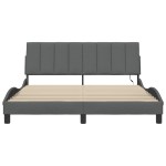 vidaXL Cadru de pat fără saltea, gri închis, 160x200 cm, textil