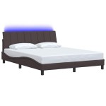 vidaXL Cadru de pat fără saltea, maro închis, 160x200 cm, textil vidaXL Cadru de pat fără saltea, maro închis, 160x200 cm, textil