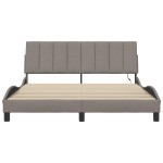 vidaXL Cadru de pat fără saltea, gri taupe, 160x200 cm, textil vidaXL Cadru de pat fără saltea, gri taupe, 160x200 cm, textil