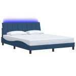 vidaXL Cadru de pat fără saltea, albastru, 160x200 cm, textil