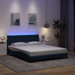vidaXL Cadru de pat fără saltea, albastru, 160x200 cm, textil