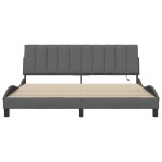 vidaXL Cadru de pat fără saltea, gri închis, 180x200 cm, textil
