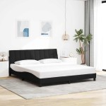 vidaXL Cadru de pat fără saltea, negru, 180x200 cm, textil vidaXL Cadru de pat fără saltea, negru, 180x200 cm, textil