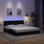 vidaXL Cadru de pat fără saltea, negru, 180x200 cm, textil vidaXL Cadru de pat fără saltea, negru, 180x200 cm, textil