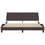 vidaXL Cadru de pat fără saltea, maro închis, 180x200 cm, textil vidaXL Cadru de pat fără saltea, maro închis, 180x200 cm, textil