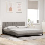 vidaXL Cadru de pat fără saltea, gri taupe, 180x200 cm, textil vidaXL Cadru de pat fără saltea, gri taupe, 180x200 cm, textil