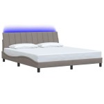 vidaXL Cadru de pat fără saltea, gri taupe, 180x200 cm, textil vidaXL Cadru de pat fără saltea, gri taupe, 180x200 cm, textil