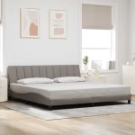 vidaXL Cadru de pat fără saltea, gri taupe, 200x200 cm, textil vidaXL Cadru de pat fără saltea, gri taupe, 200x200 cm, textil