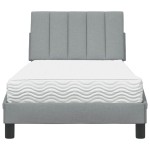vidaXL Pat cu saltea, gri deschis, 80x200 cm, textil