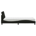 vidaXL Pat cu saltea, negru, 80x200 cm, textil