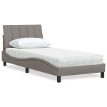 vidaXL Pat cu saltea, gri taupe, 80x200 cm, textil vidaXL Pat cu saltea, gri taupe, 80x200 cm, textil