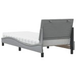 vidaXL Pat cu saltea, gri deschis, 90x190 cm, textil