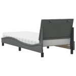 vidaXL Pat cu saltea, gri închis, 90x190 cm, textil