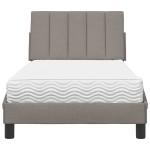 vidaXL Pat cu saltea, gri taupe, 90x190 cm, textil vidaXL Pat cu saltea, gri taupe, 90x190 cm, textil