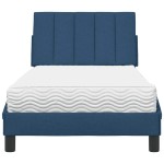 vidaXL Pat cu saltea, albastru, 90x190 cm, textil