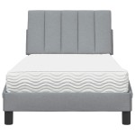 vidaXL Pat cu saltea, gri deschis, 90x200 cm, textil