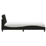 vidaXL Pat cu saltea, negru, 90x200 cm, textil