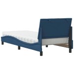 vidaXL Pat cu saltea, albastru, 90x200 cm, textil