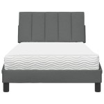 vidaXL Pat cu saltea, gri închis, 100x200 cm, textil