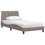 vidaXL Pat cu saltea, gri taupe, 100x200 cm, textil