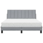 vidaXL Pat cu saltea, gri deschis, 120x200 cm, textil vidaXL Pat cu saltea, gri deschis, 120x200 cm, textil