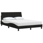 vidaXL Pat cu saltea, negru, 120x200 cm, textil