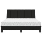 vidaXL Pat cu saltea, negru, 120x200 cm, textil