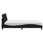 vidaXL Pat cu saltea, negru, 120x200 cm, textil