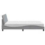 vidaXL Pat cu saltea, gri deschis, 140x190 cm, textil