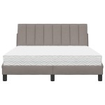 vidaXL Pat cu saltea, gri taupe, 140x200 cm, textil