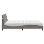 vidaXL Pat cu saltea, gri taupe, 140x200 cm, textil