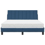 vidaXL Pat cu saltea, albastru, 140x200 cm, textil
