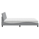 vidaXL Pat cu saltea, gri deschis, 140x200 cm, material textil vidaXL Pat cu saltea, gri deschis, 140x200 cm, material textil