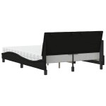 vidaXL Pat cu saltea, negru, 140x200 cm, textil