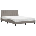 vidaXL Pat cu saltea gri taupe 140x200 cm material textil