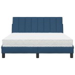 vidaXL Pat cu saltea, albastru, 140x200cm, material textil