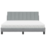 vidaXL Pat cu saltea, gri deschis, 160x200 cm, textil