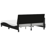 vidaXL Pat cu saltea, negru, 160x200 cm, textil