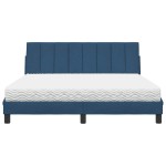 vidaXL Pat cu saltea, albastru, 160x200cm, material textil