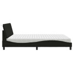 vidaXL Pat cu saltea, negru, 180x200 cm, catifea