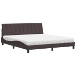 vidaXL Pat cu saltea maro închis 180x200cm material textil