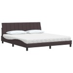 vidaXL Pat cu saltea maro închis 180x200cm material textil