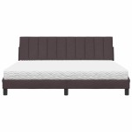 vidaXL Pat cu saltea maro închis 180x200cm material textil