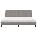 vidaXL Pat cu saltea, gri taupe, 180x200 cm, textil