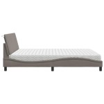 vidaXL Pat cu saltea, gri taupe, 180x200 cm, textil