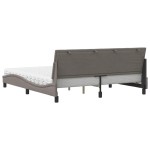 vidaXL Pat cu saltea, gri taupe, 180x200 cm, textil