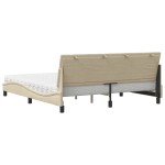 vidaXL Pat cu saltea, crem, 180x200 cm, textil