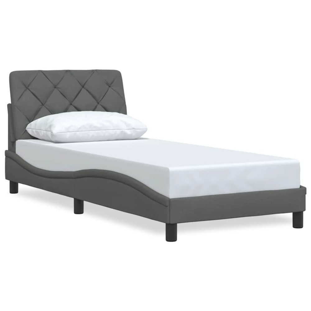 vidaXL Cadru de pat fără saltea, gri închis, 80x200 cm, textil